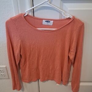 Old Navy Women's Orange Ribbed Top